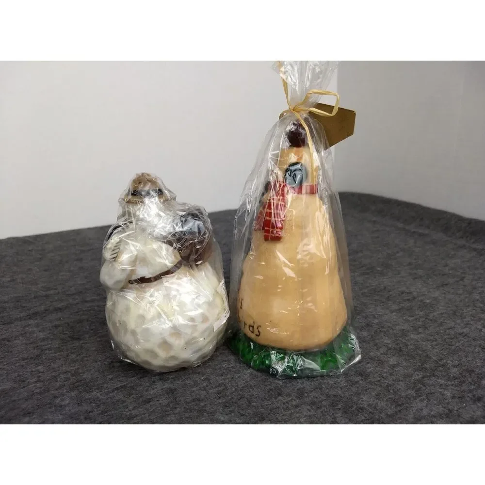 Snowman Christmas‎ Holiday Candles Handmade Lot of 2 Salem Collection NEW SEALED